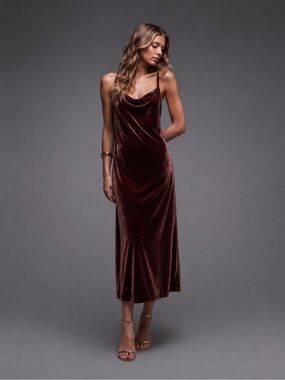 Function & Fringe Edit | Gap Velvet Slip Midi Dress Cocoa